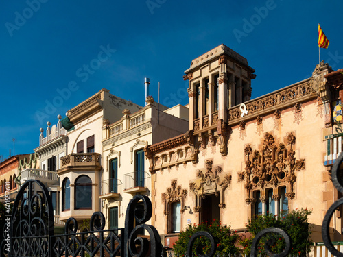 Architecture and views of the city of Vilassar de mar on a sunny summer day. Spain photo