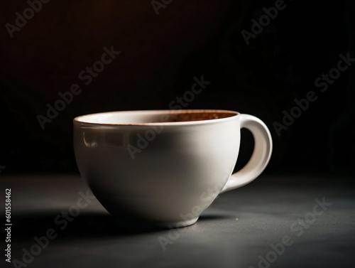 3D Render of Coffee Cup on Table Background