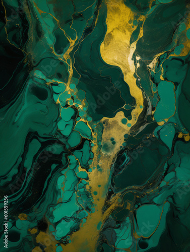 High Resolution Green and Gold Marble Texture