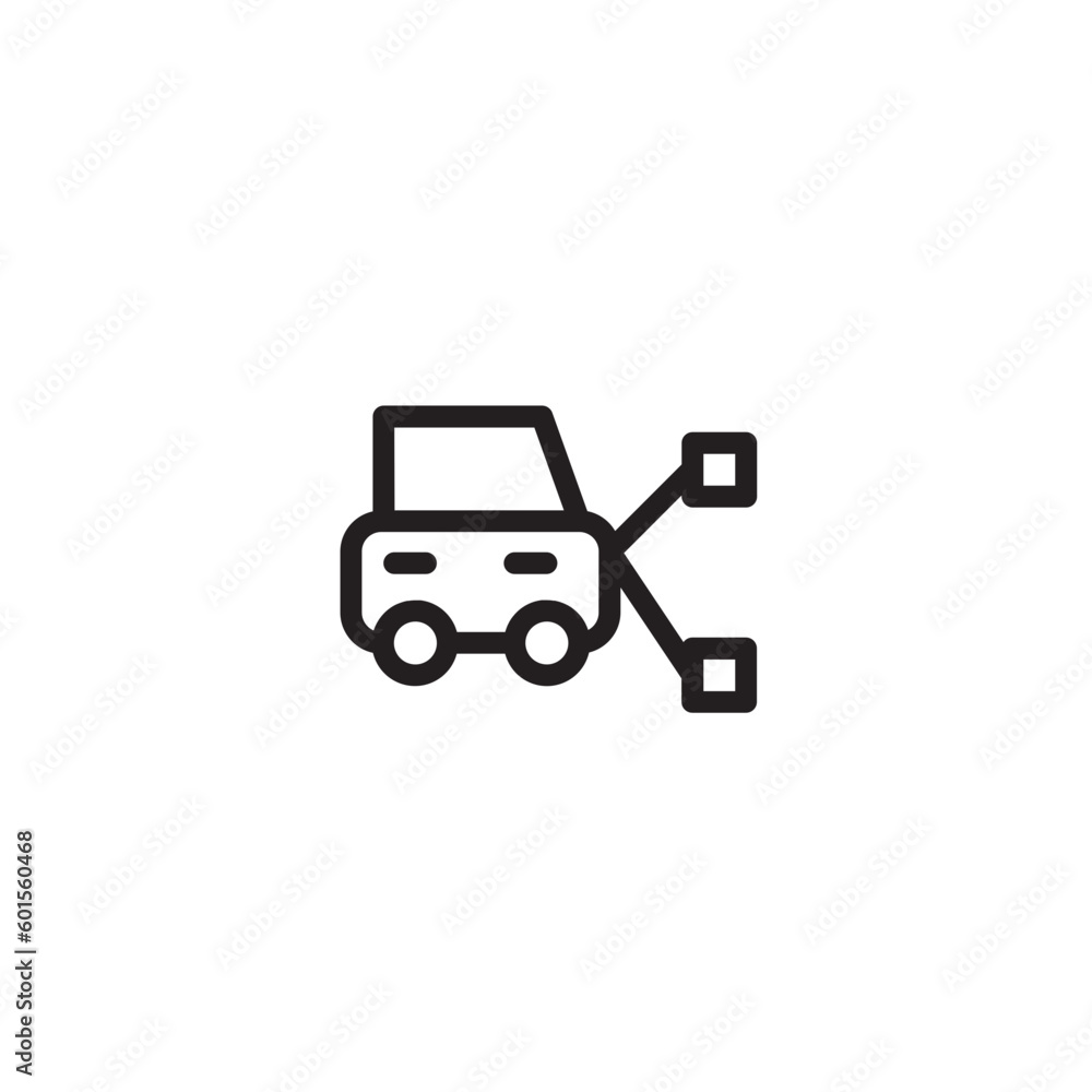 Car Service Share Outline Icon