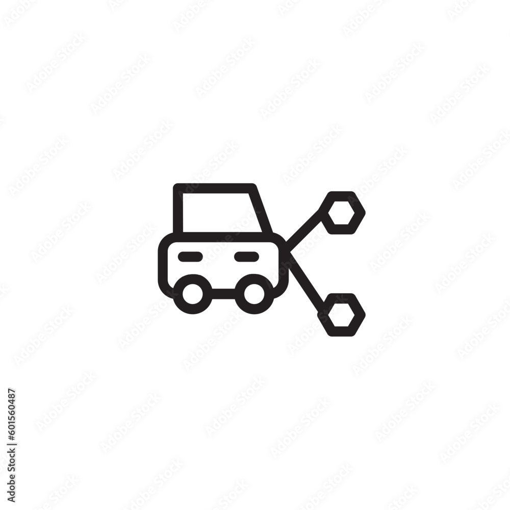 Car Service Share Outline Icon Car Service Share Outline Icon