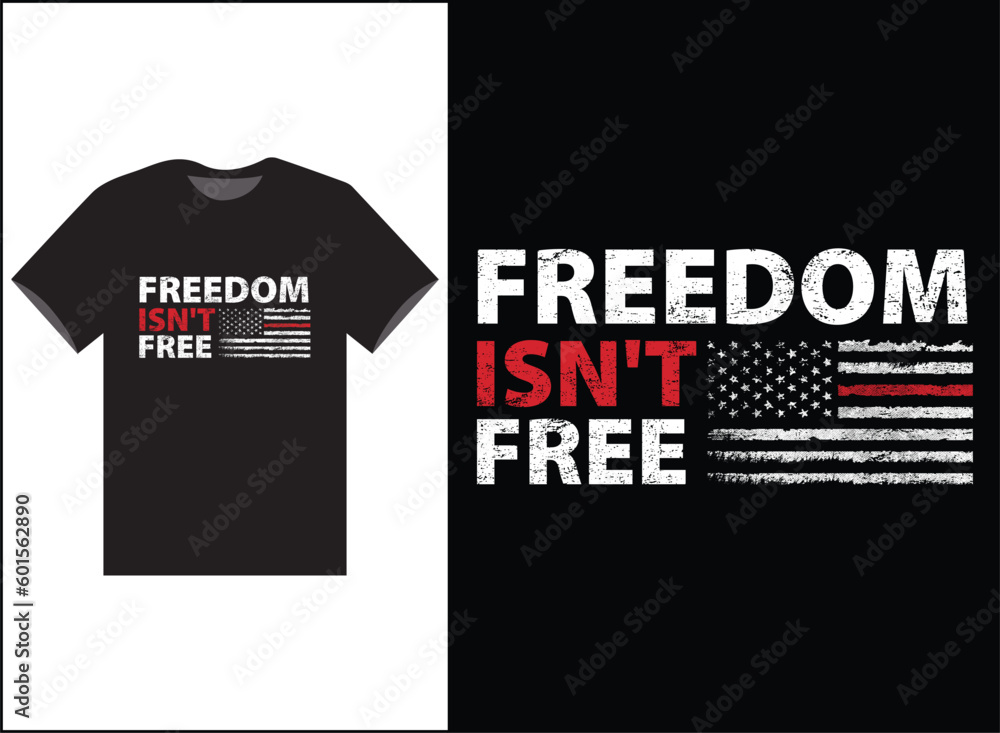 Freedom Isn't Free American Red Line Flag T-shirt, American Flag Shirt, Fourth of July t-shirt, patriotic tshirt, Conservative shirt, Merica shirt.