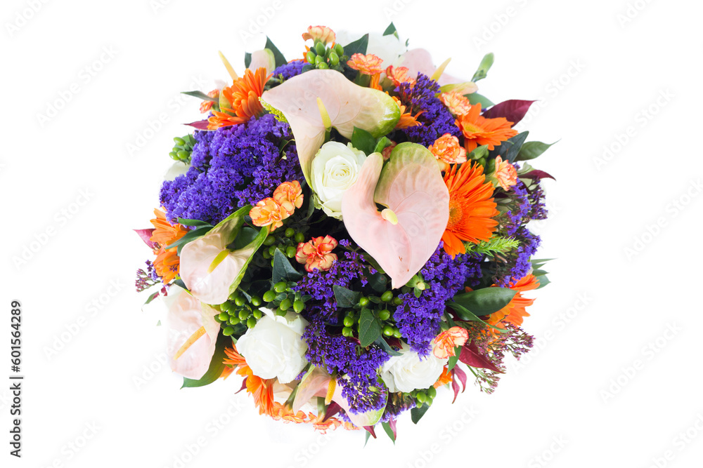 Obraz premium Flower circle on white background