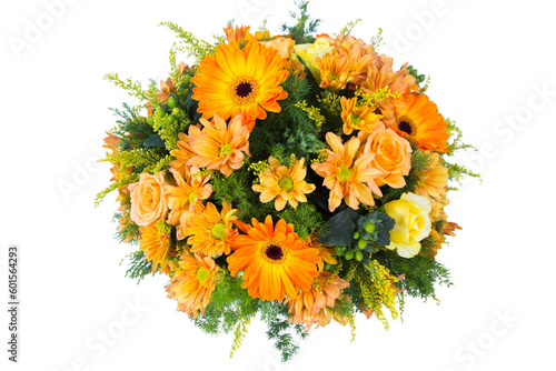 Flower circle on white background