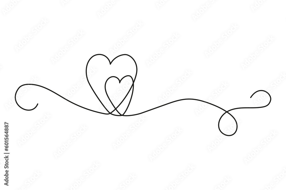 Black heart line on white background. Love minimalist contour art. Vector illustration. Black heart line on white background. Love minimalist contour art. Vector illustration.