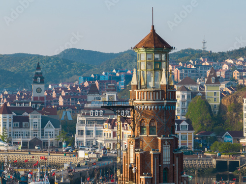 Spring seaside scenery of Binhai Road in Dalian, Liaoning province, China