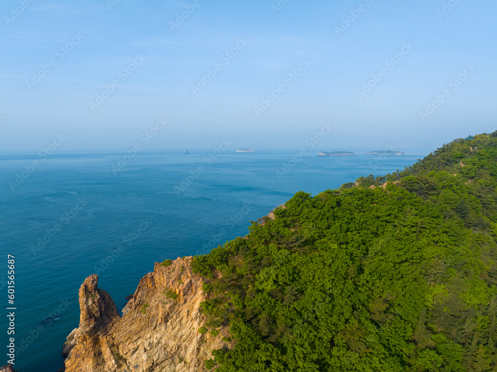 Spring seaside scenery of Binhai Road in Dalian, Liaoning province, China Spring seaside scenery of Binhai Road in Dalian, Liaoning province, China