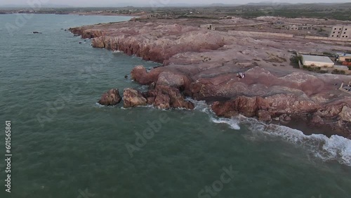 Aerial View Along Rugged Coastline At Gadani photo