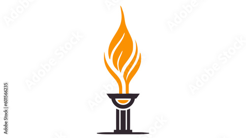 vector illustration of Torch icon isolated on white background. Fire. Symbol of Olympic games. Flaming figure