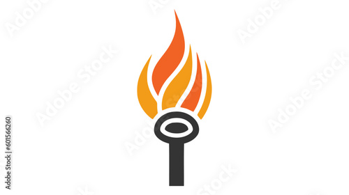 vector illustration of Torch icon isolated on white background. Fire. Symbol of Olympic games. Flaming figure