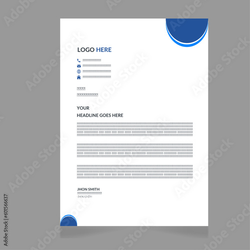 Simple letterhead design template. photo