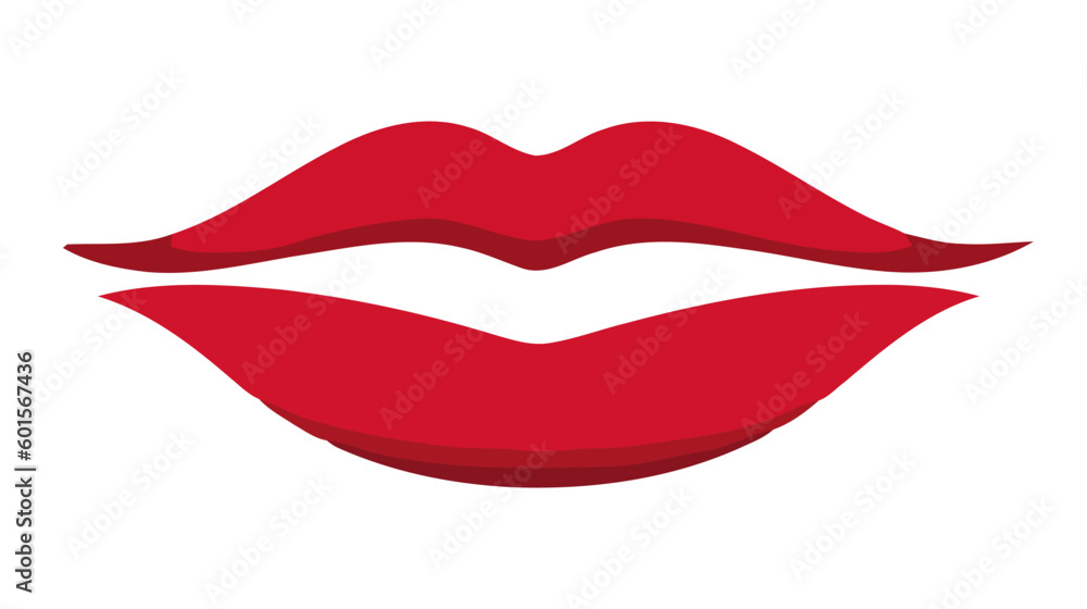 Red female lips isolated on a white background. Vector illustration. Red female lips isolated on a white background. Vector illustration.