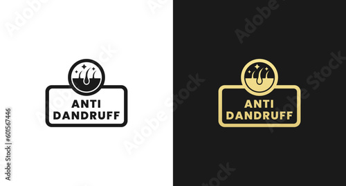 Anti dandruff sign or Anti dandruff symbol vector isolated in flat style. Best Anti dandruff sign vector for product packaging design element. Anti dandruff symbol vector for packaging design element.