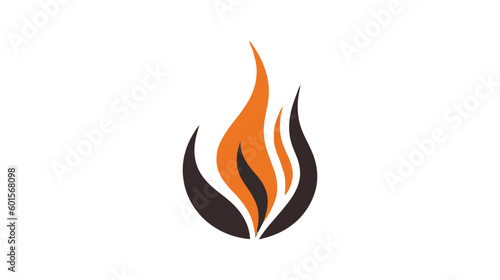 Modern fire logo or icon design. Vector illustration on white background.