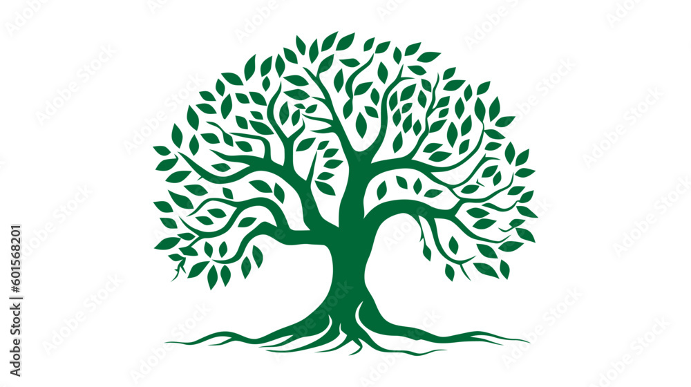 Tree vector icon, logo. Nature trees vector illustration logo design on white background Tree vector icon, logo. Nature trees vector illustration logo design on white background