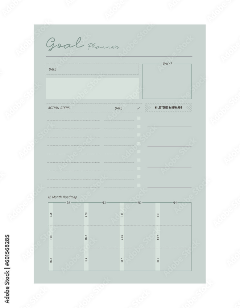 goal overview planner. goal overview planner.