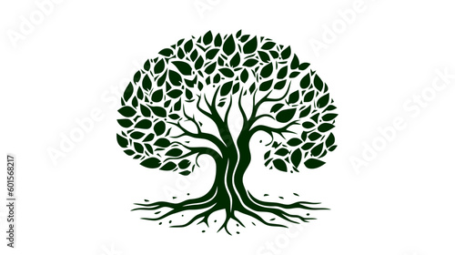 Tree vector icon, logo. Nature trees vector illustration logo design on white background