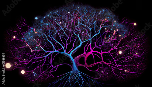  technology tree colorful ai network 