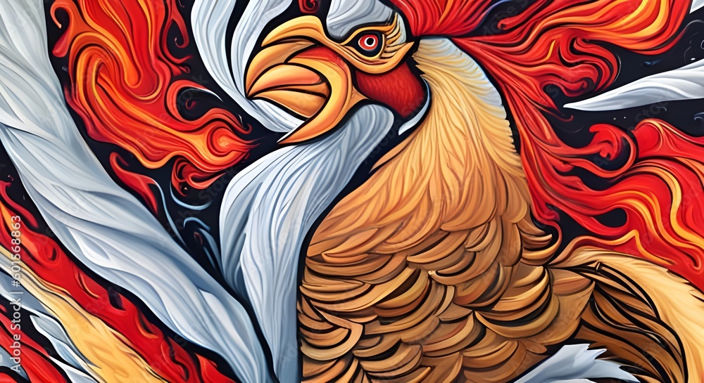 AI Generative Roosters in Phoenix form AI Generative Roosters in Phoenix form