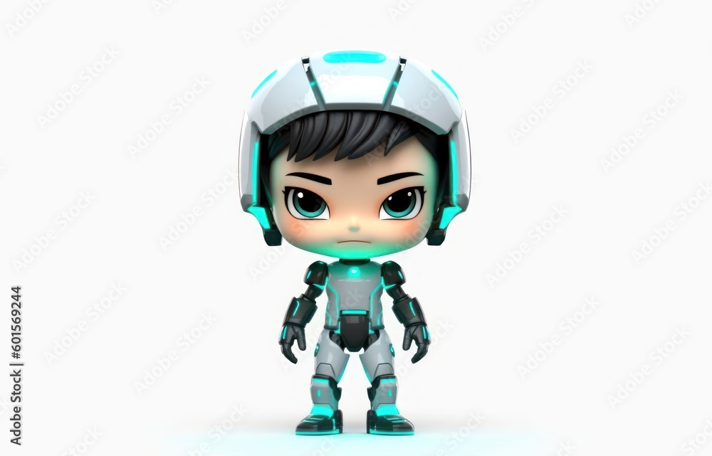 Male Asian Cybernetic Robot Suit Background With Copy Space Generative AI Male Asian Cybernetic Robot Suit Background With Copy Space Generative AI
