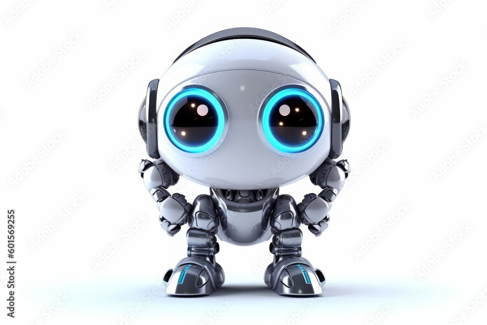 Silver Robot Pet Backdrop With Copyspace Generative AI Silver Robot Pet Backdrop With Copyspace Generative AI