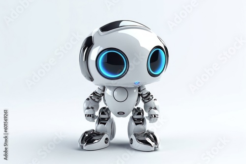 Silver Robot Toy Background With Copy Space Generative AI