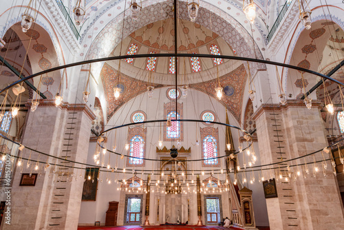 Awesome interior of the Bayezid II Mosque in Istanbul, Turkey photo