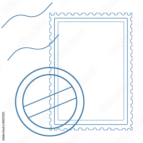切手と消印のフレーム01