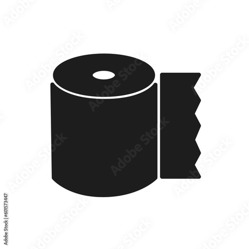 シンプルな黒いトイレットペーパーのアイコン