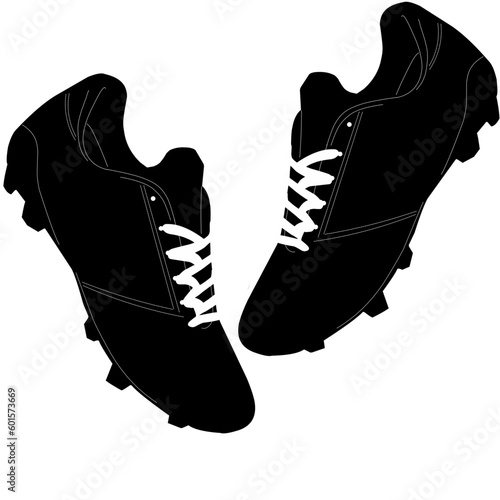 silhouette of a soccer shoes