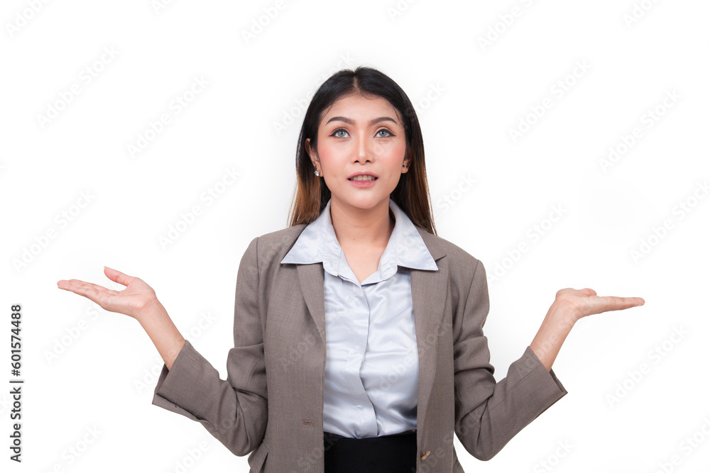 business woman hold a tablet on white background business woman hold a tablet on white background