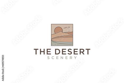 Desert sand dunes logo design nature outdoor icon symbol