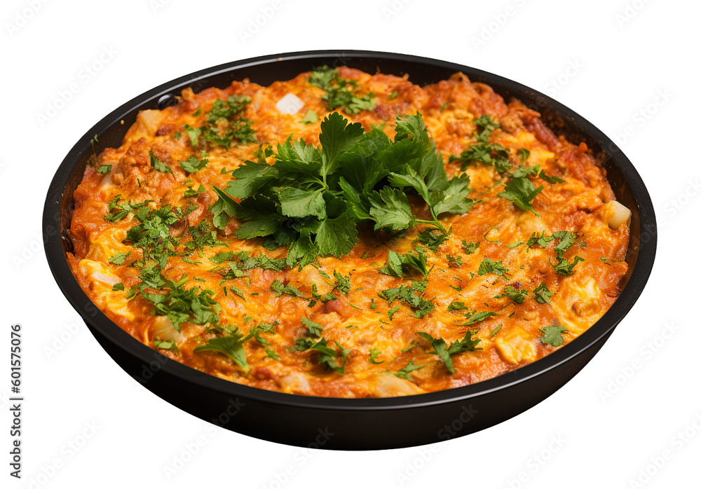 Menemen in transparent background. Generative AI. Menemen in transparent background. Generative AI.