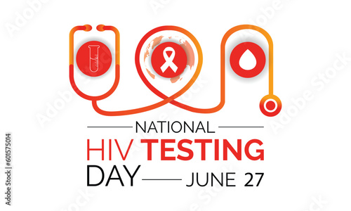 HIV Testing day is observed every year on June 27th. banner design template Vector illustration background design.