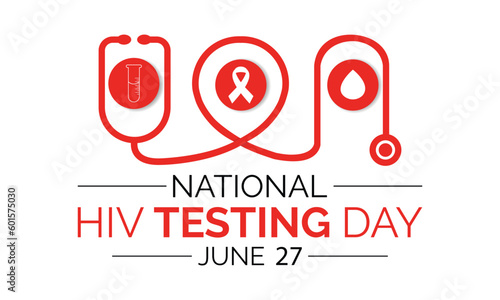 HIV Testing day is observed every year on June 27th. banner design template Vector illustration background design.