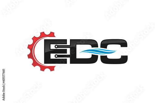 Industrial technology logo design electrical water power plant icon symbol