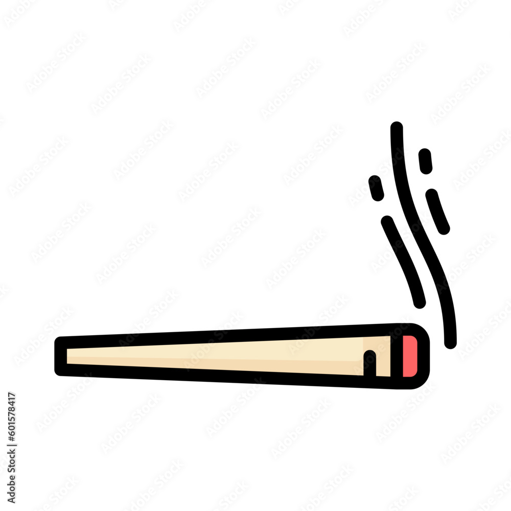 Smoking cigarette icon vector. Flat design style on white background. Smoking logo illustration. - obrazy, fototapety, plakaty 