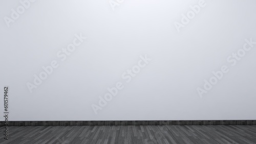 Empty room space background. With fabric floor perspektive pattern and texture and empty concrete wall for background. Interior abstract background for design and decoration. 3D Illustration. 3D Rende