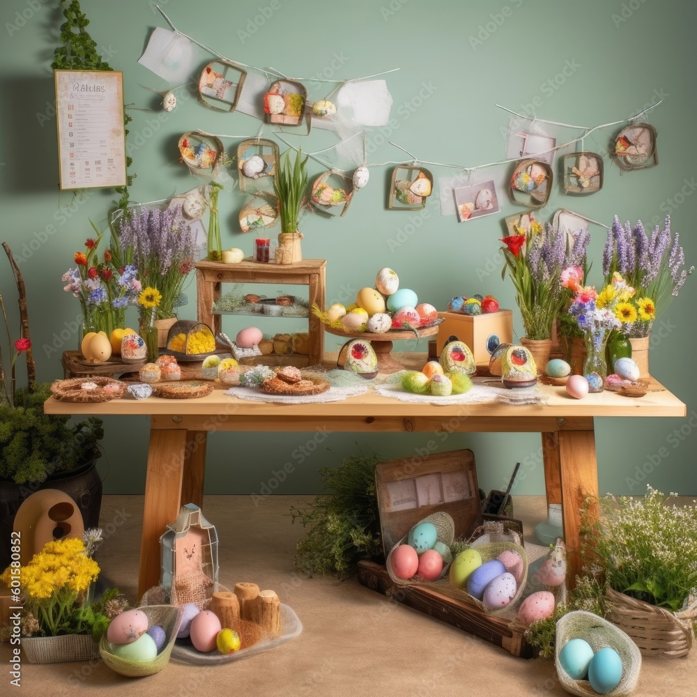 The Easter display features eggs and a meadow. (Generative AI) The Easter display features eggs and a meadow. (Generative AI)