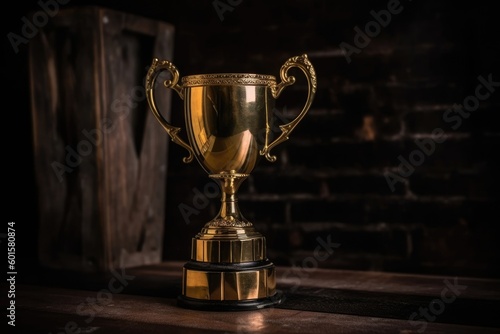 The cup is a gold trophy. (Generative AI)