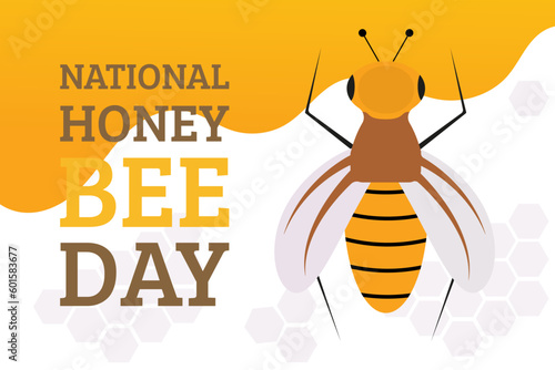 Banner for national honey bee day holiday.