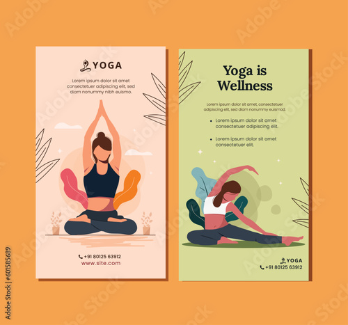 Illustration of a yoga template design