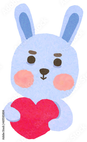 cute cartoon drawings rabbit holding heart love