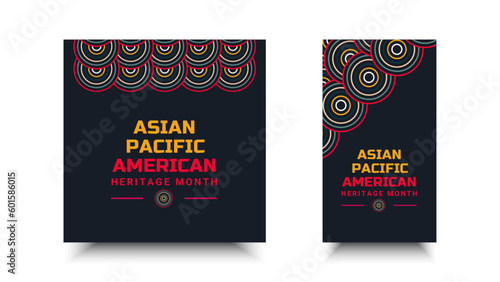Asian American and Pacific Islander Heritage Month. Vector banner for ads, social media, card, poster, background.
