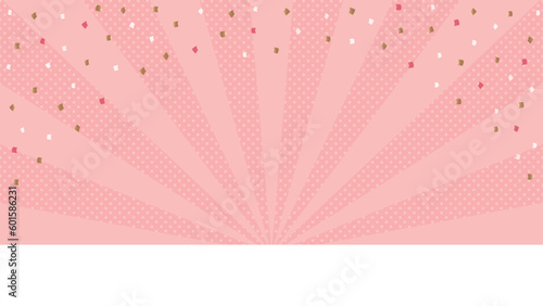 紙吹雪が舞う下部に白いコピースペース付きのかわいい背景 - セール･お祝い･パーティのイメージ素材
