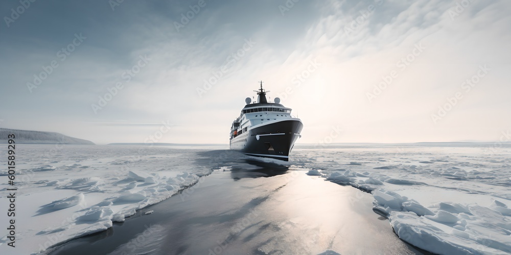 Obraz premium a large boat floating on top of a body of water