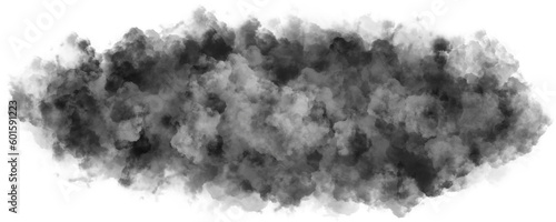 black cloud fog effect on transparent background