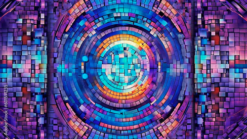 Background consisting of bright mosaics.Futuristic ideas. High quality illustration Generative AI