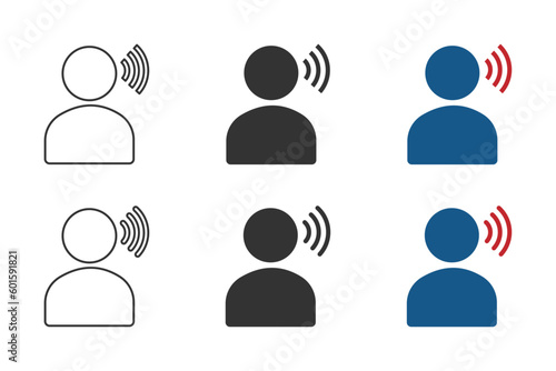 Voice sound command vector icons set