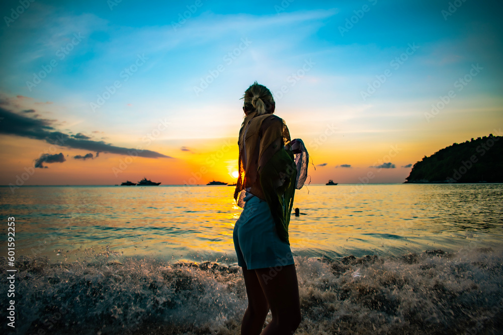 Fototapeta premium person on the beach